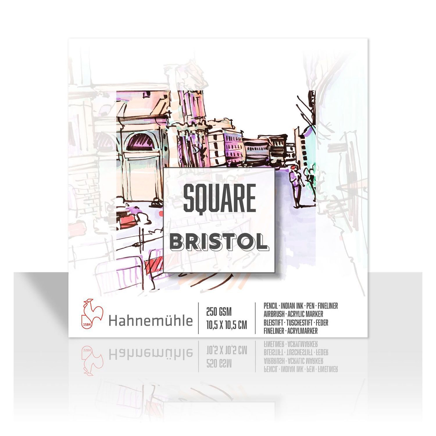 Block Hahnemuhle Square Bristol 10.5 cm x 10.5 cm 250gr. 15 Hojas