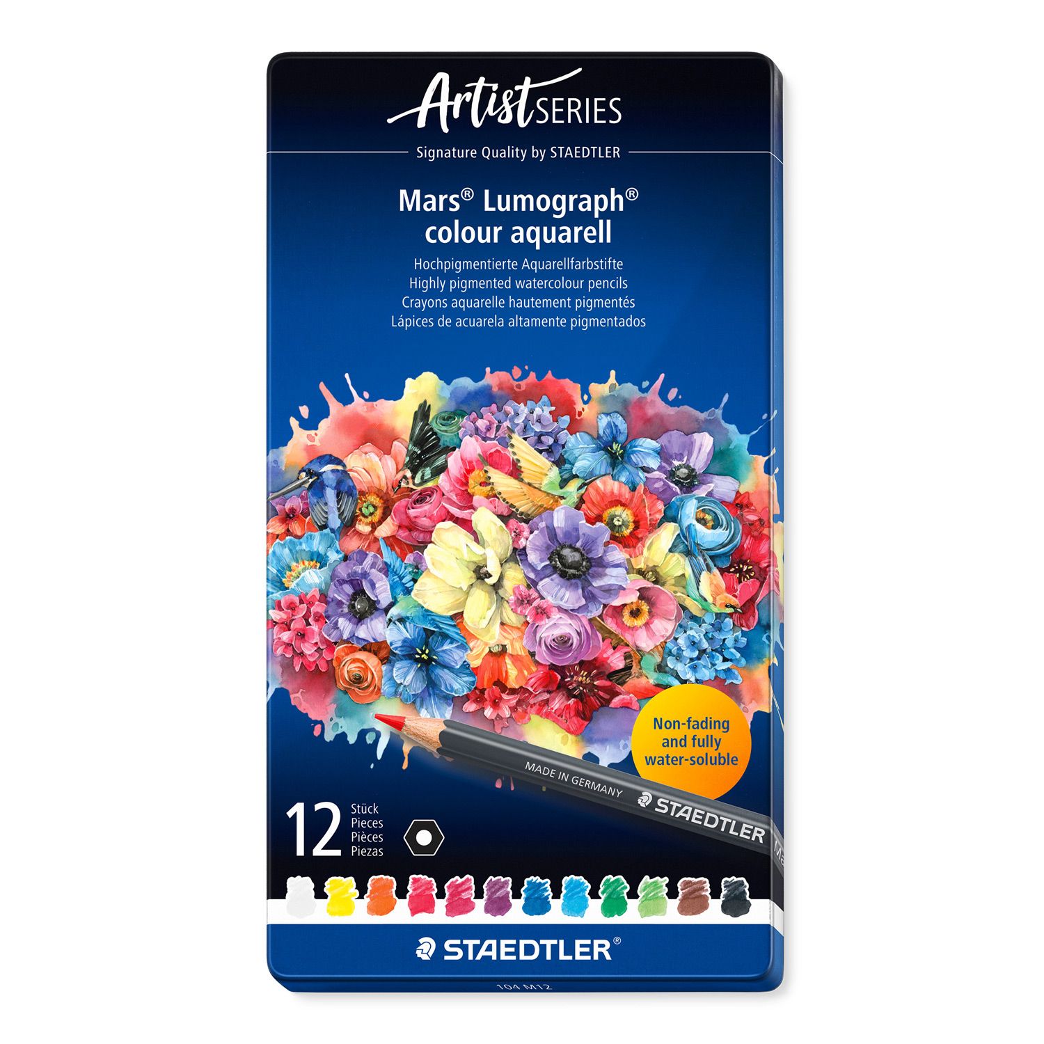 Lapiz Staedtler Mars Lumograph Colour Aquarell, 12 colores
