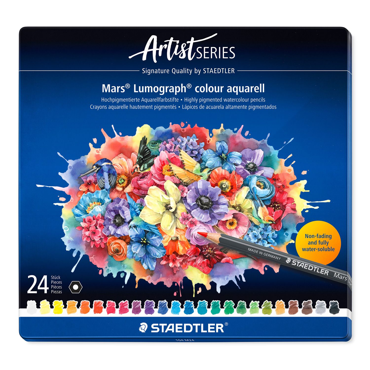 Lapiz Staedtler Mars Lumograph Colour Aquarell, 24 colores