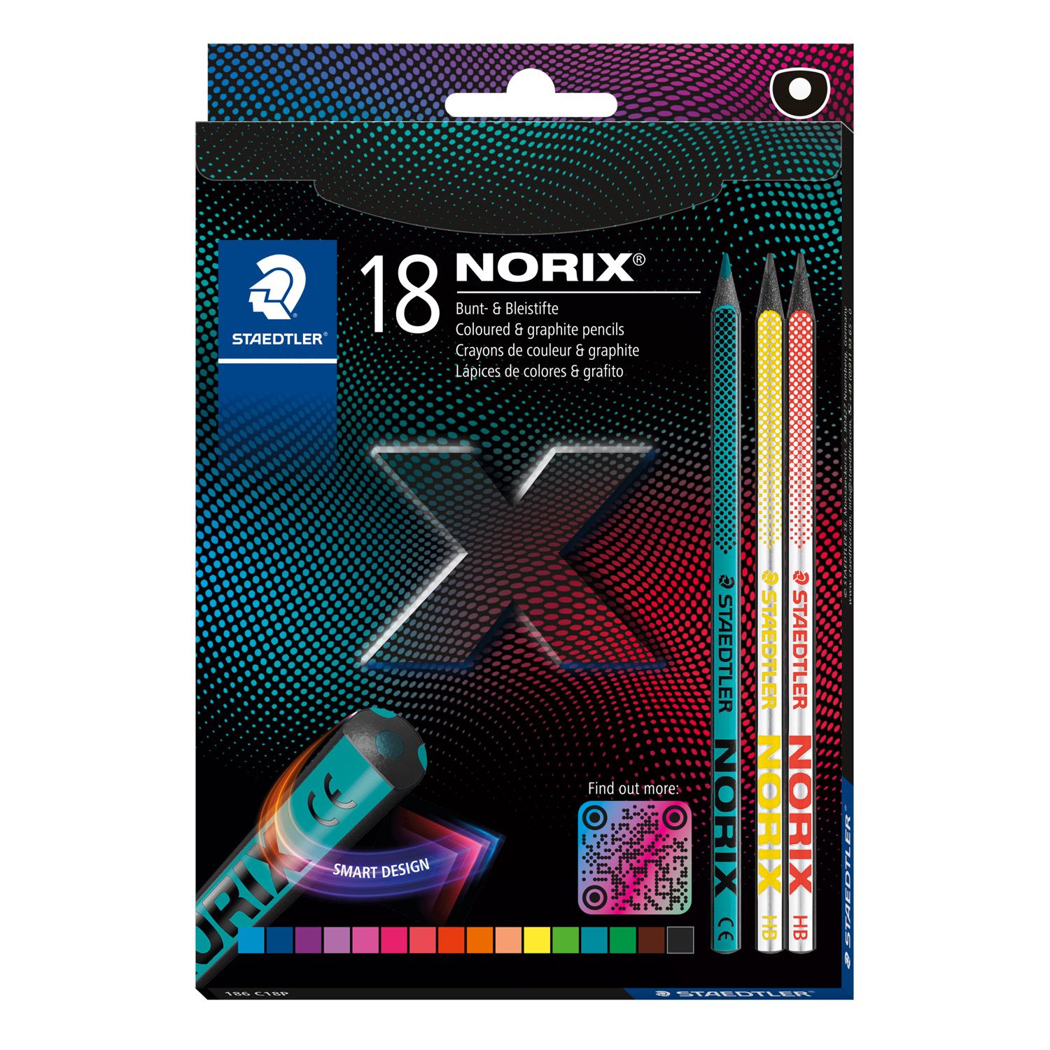 Lapiz Staedtler Norix 186, 16 colores + 2 lapices