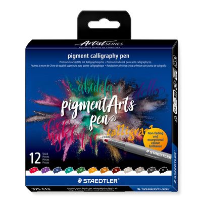 Marcador Staedtler Pigment Calligraphy Pen, 12 colores
