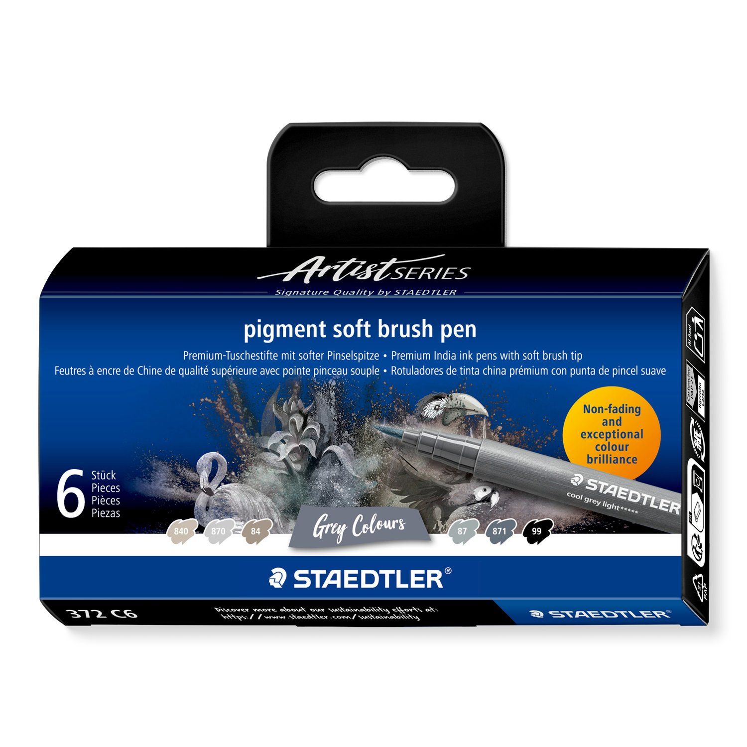 Marcador Staedtler Pigment Soft BrushPen , Grey Colours