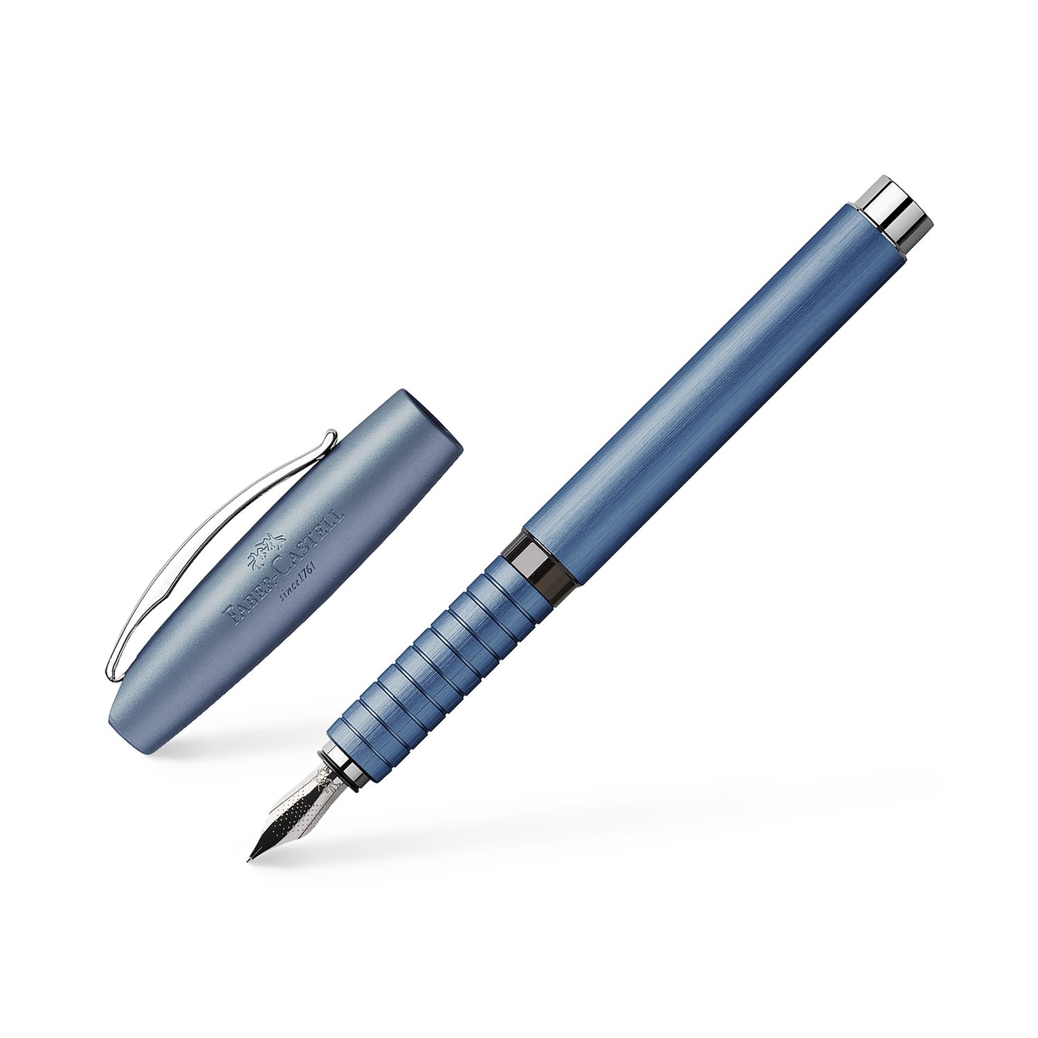 Pluma Fuente Faber Castell Essentio Aluminio Azul M