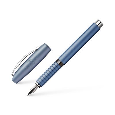 Pluma Fuente Faber Castell Essentio Aluminio Azul M