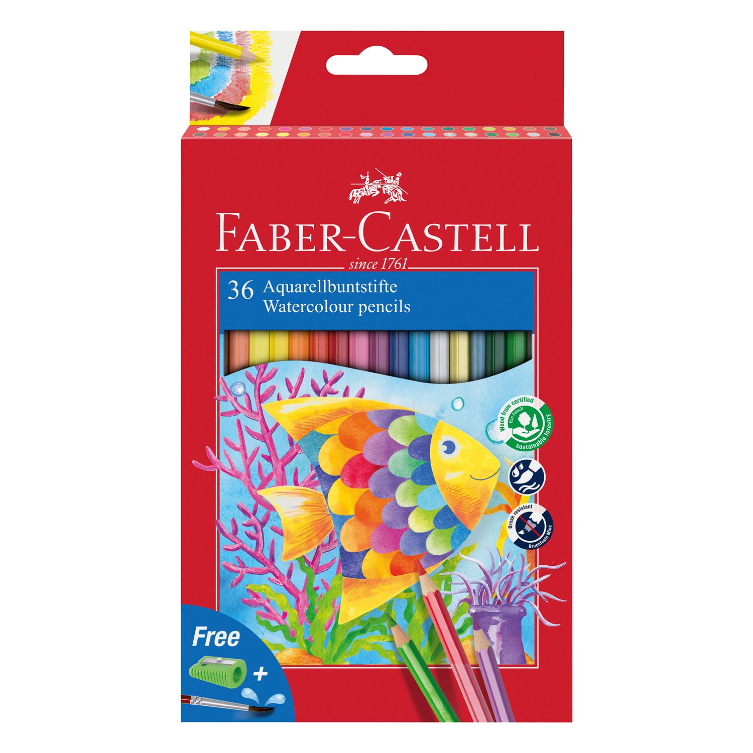 Lapiz Faber Castell Hexagonal Acuarelable 36 Colores + Pincel