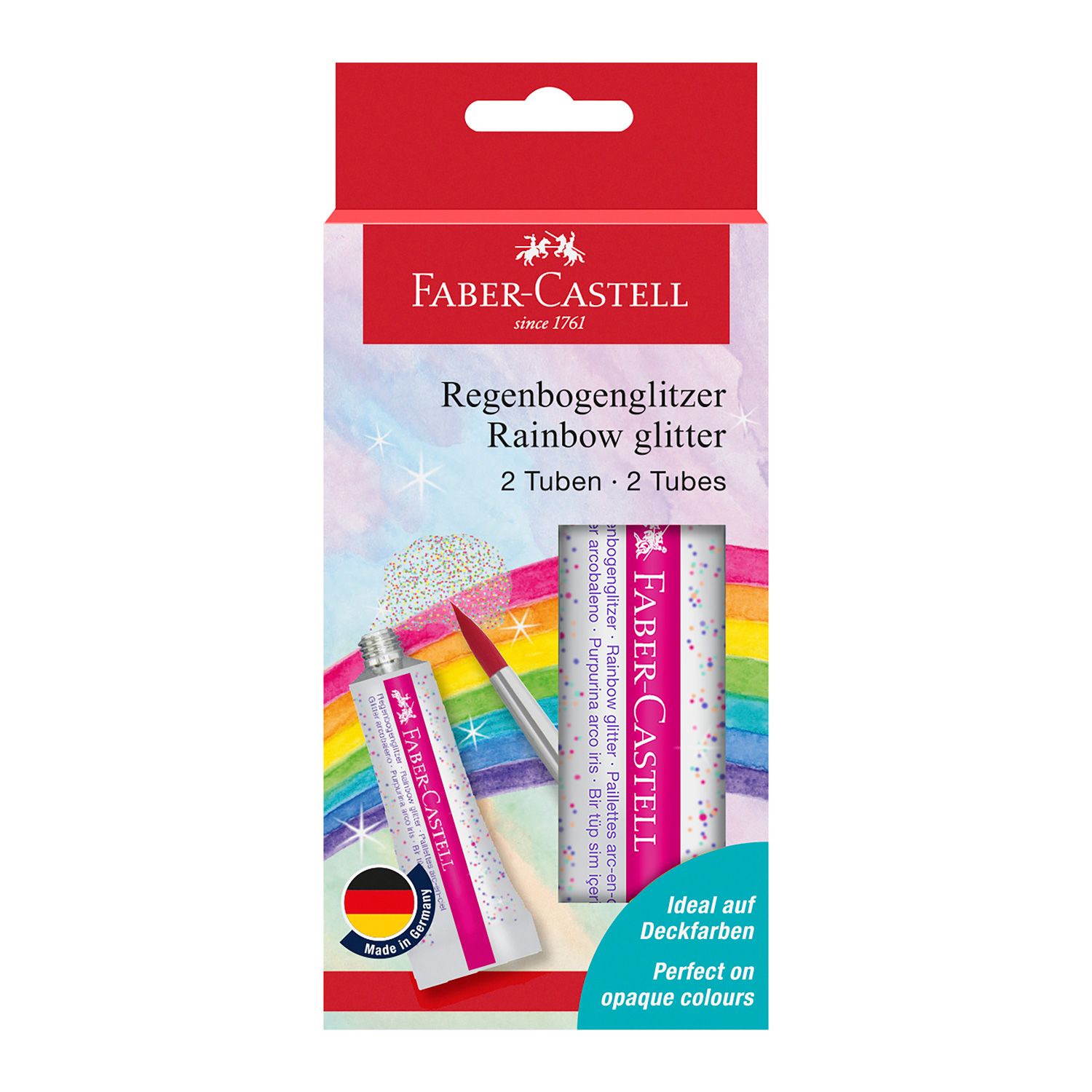 Purpurina Faber Castell Rainbow Glitter, 2 x 12ml