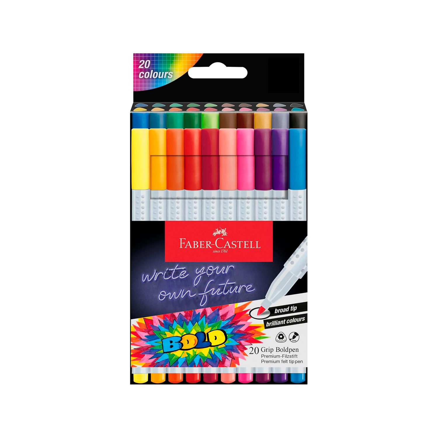 Marcador Faber Castell Grip Boldpen 10 Colores