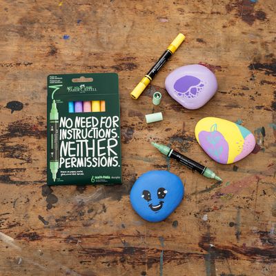 Marcador Acrilico Faber Castell Multimark 6 Colores Pastel