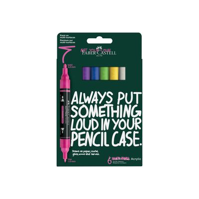 Marcador Acrilico Faber Castell Multimark 6 Colores Vibrant