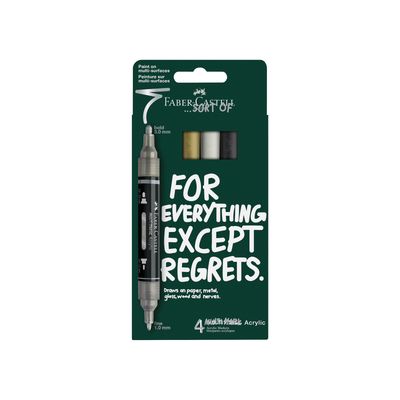Marcador acrilico Faber Castell Multimark 4 Colores Clasicos