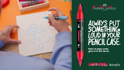Marcador Acrilico Faber Castell Multimark 2 Colores Black &amp; White