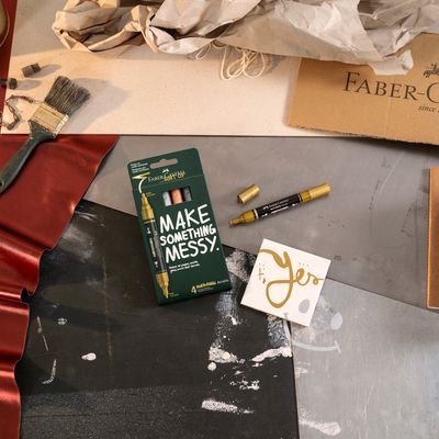 Marcador Acrilico Faber Castell Multimark 4 Colores Metallic