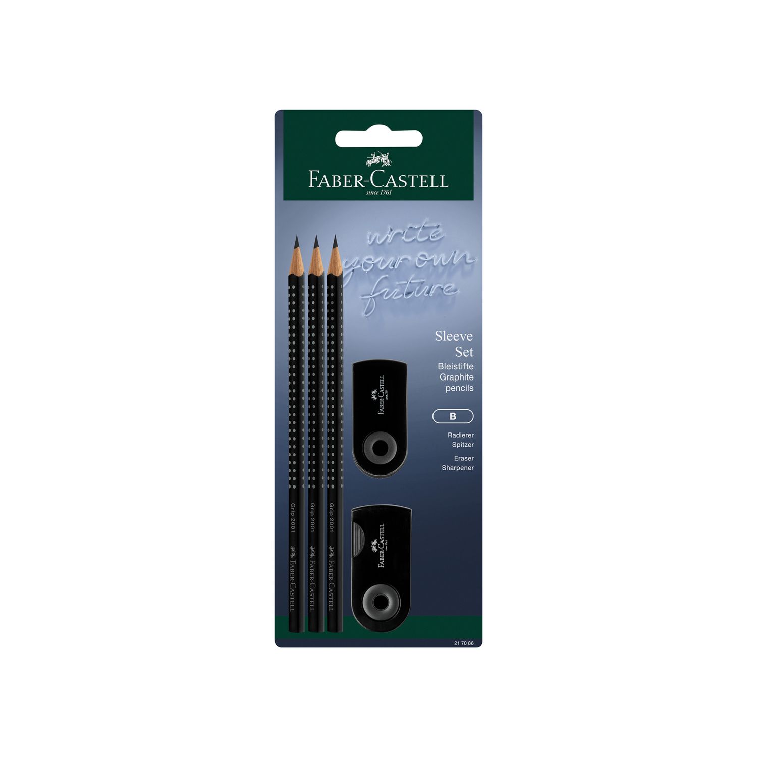 Lapiz Faber Castell Set Sleeve Negro 5 Piezas Blister