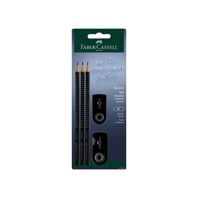 Lapiz Faber Castell Set Sleeve Negro 5 Piezas Blister