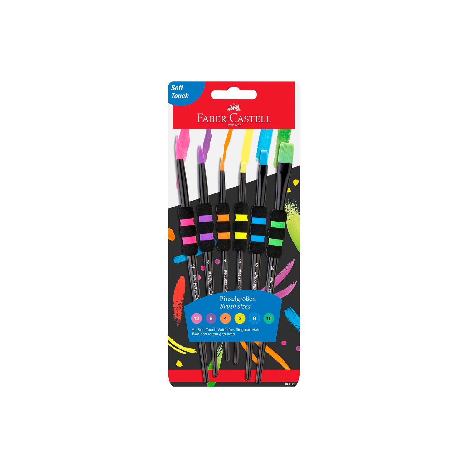 Pincel Faber Castell Soft Toch Negro 6 Puntas