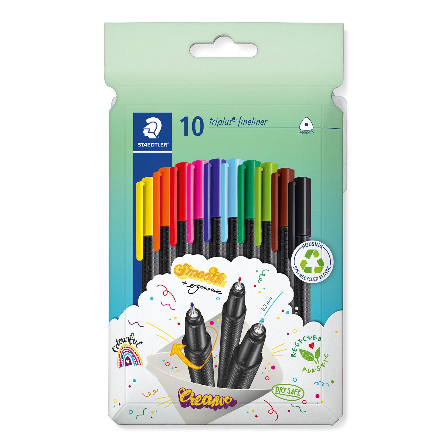Marcador Staedtler Triplus Fineliner 10 Colores