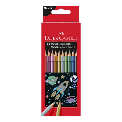 Lapiz Faber Castell Hexagonal Colores Metalicos, 12 col.