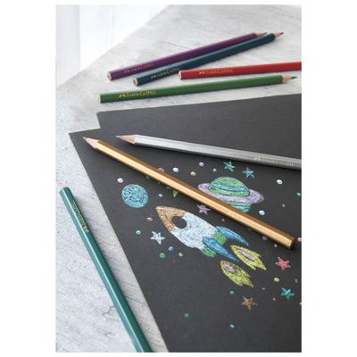 Lapiz Faber Castell Hexagonal Colores Metalicos, 12 col.