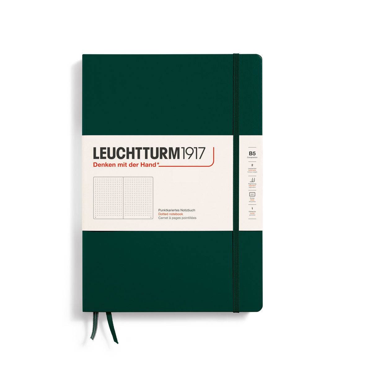 Cuaderno Leuchtturm1917 Composition B5 Tapa Dura, Forest Green, puntos