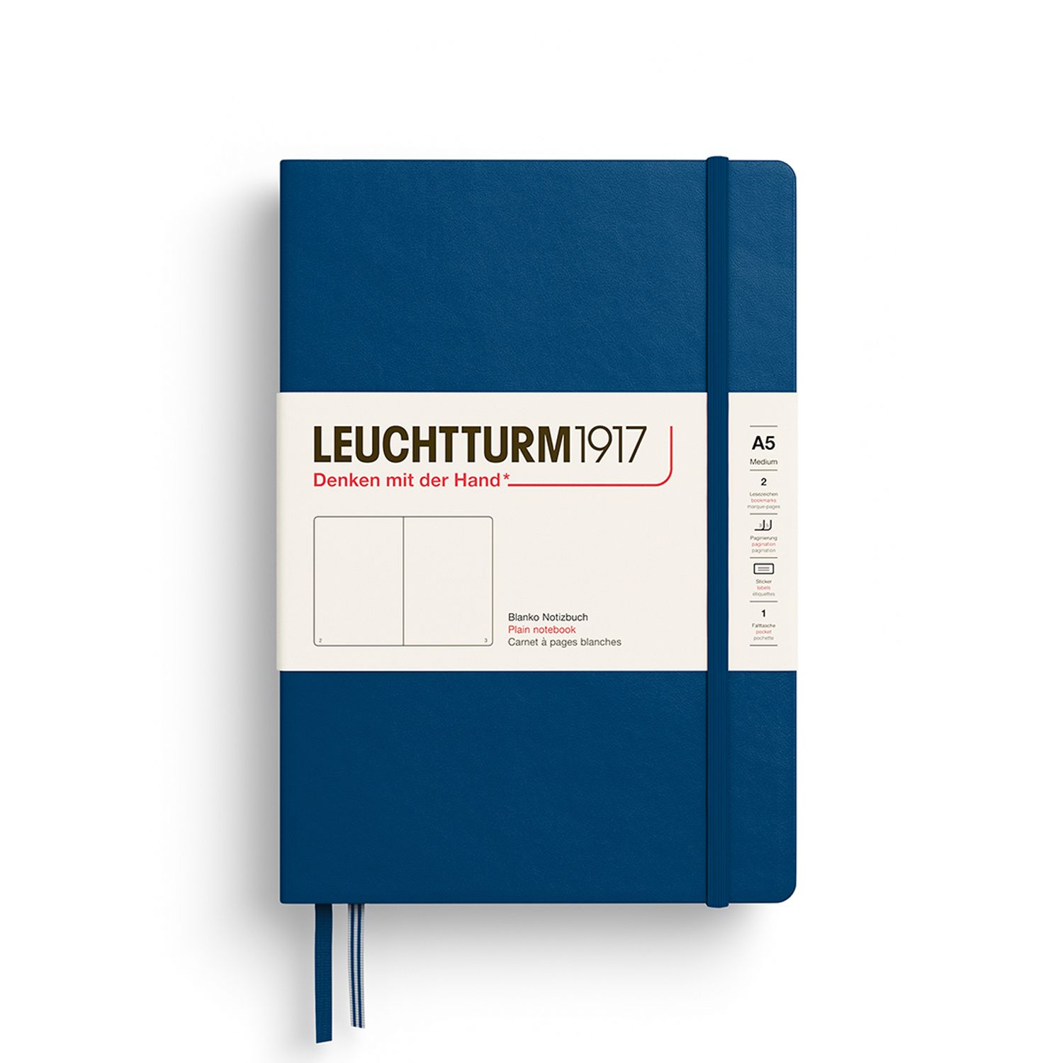 Cuaderno Leuchtturm1917 Medium A5 Indigo, blanco