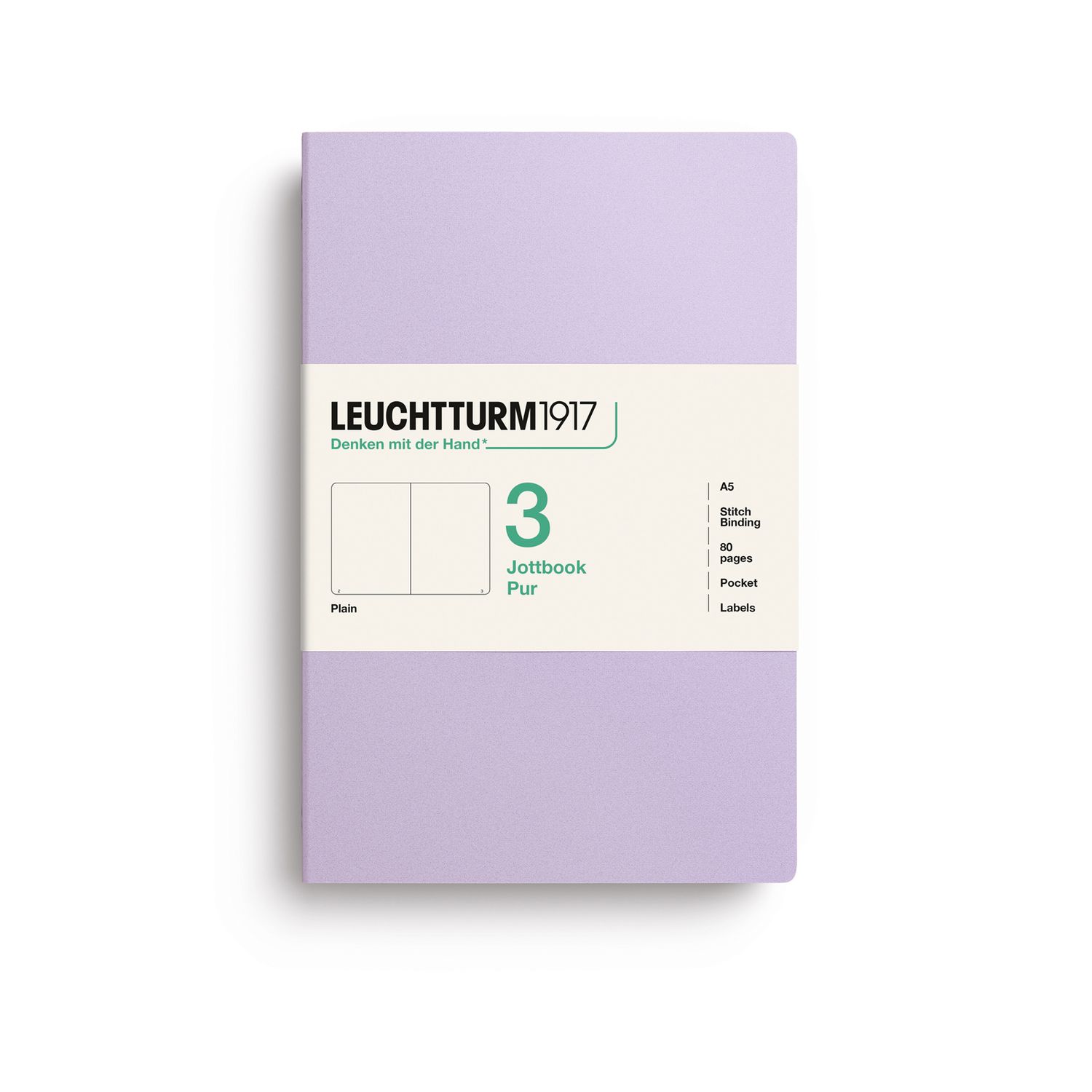 Cuaderno Leuchtturm1917 Jottbook Pur A5 Lilac, plain