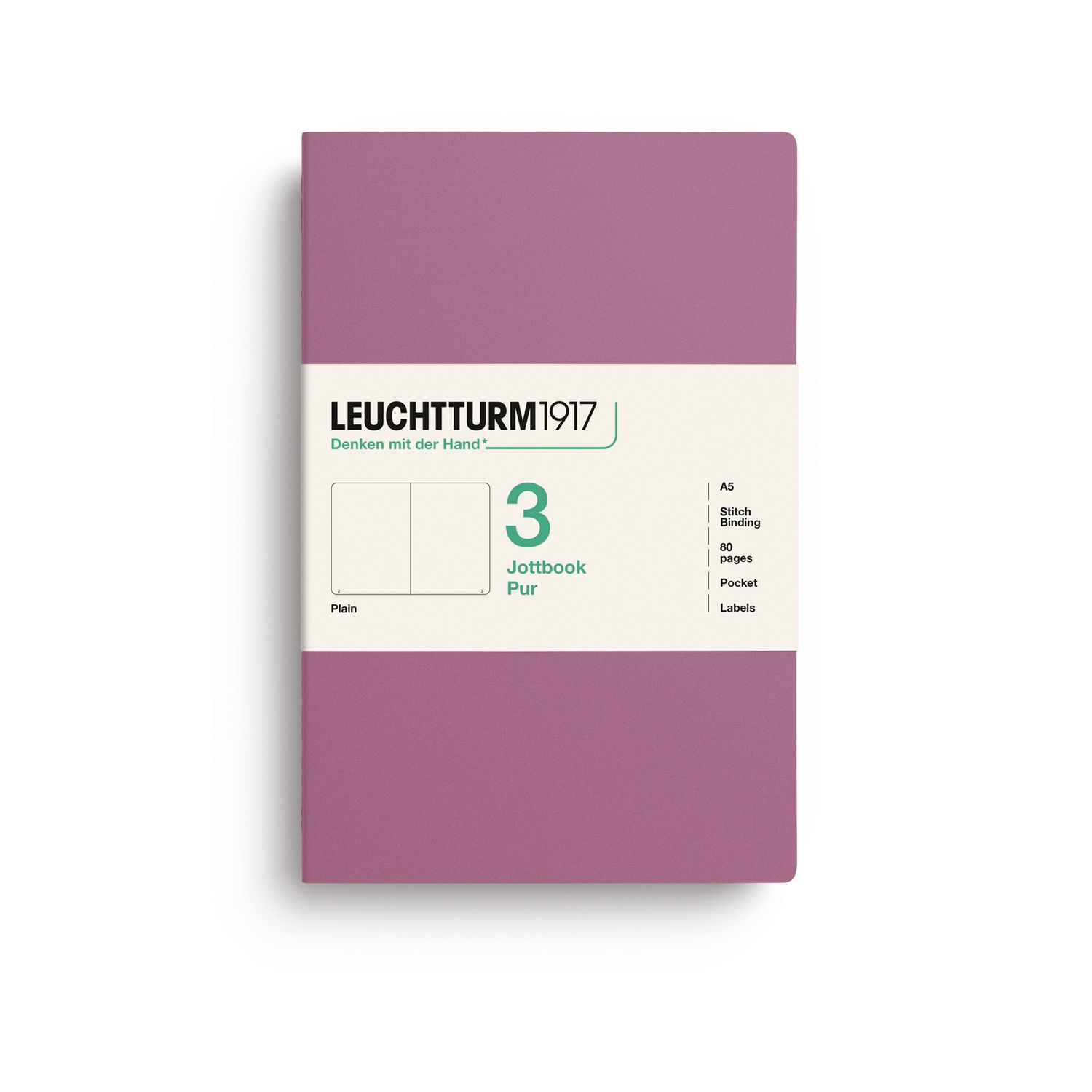 Cuaderno Leuchtturm1917 Jottbook Pur A5 Dusty Rose, plain