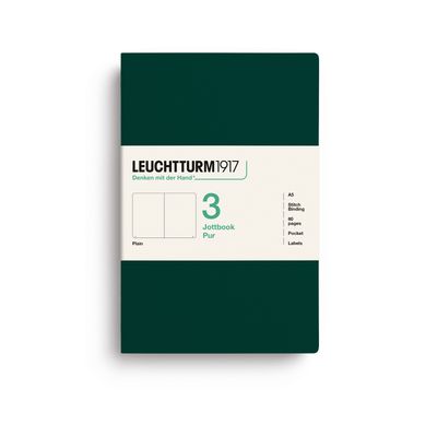 Cuaderno Leuchtturm1917 Jottbook Pur A5 Forest Green, plain