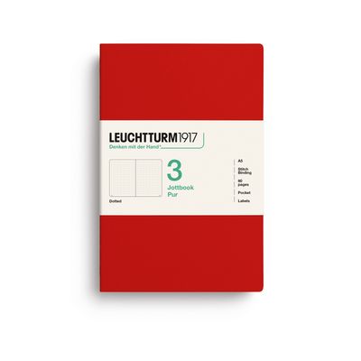 Cuaderno Leuchtturm1917 Jottbook Pur A5 Cherry, puntos