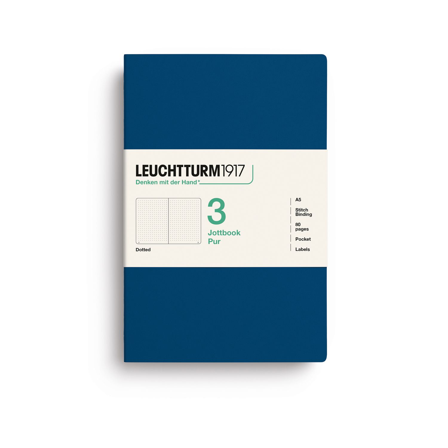 Cuaderno Leuchtturm1917 Jottbook Pur A5 Indigo, puntos