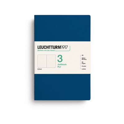 Cuaderno Leuchtturm1917 Jottbook Pur A5 Indigo, puntos