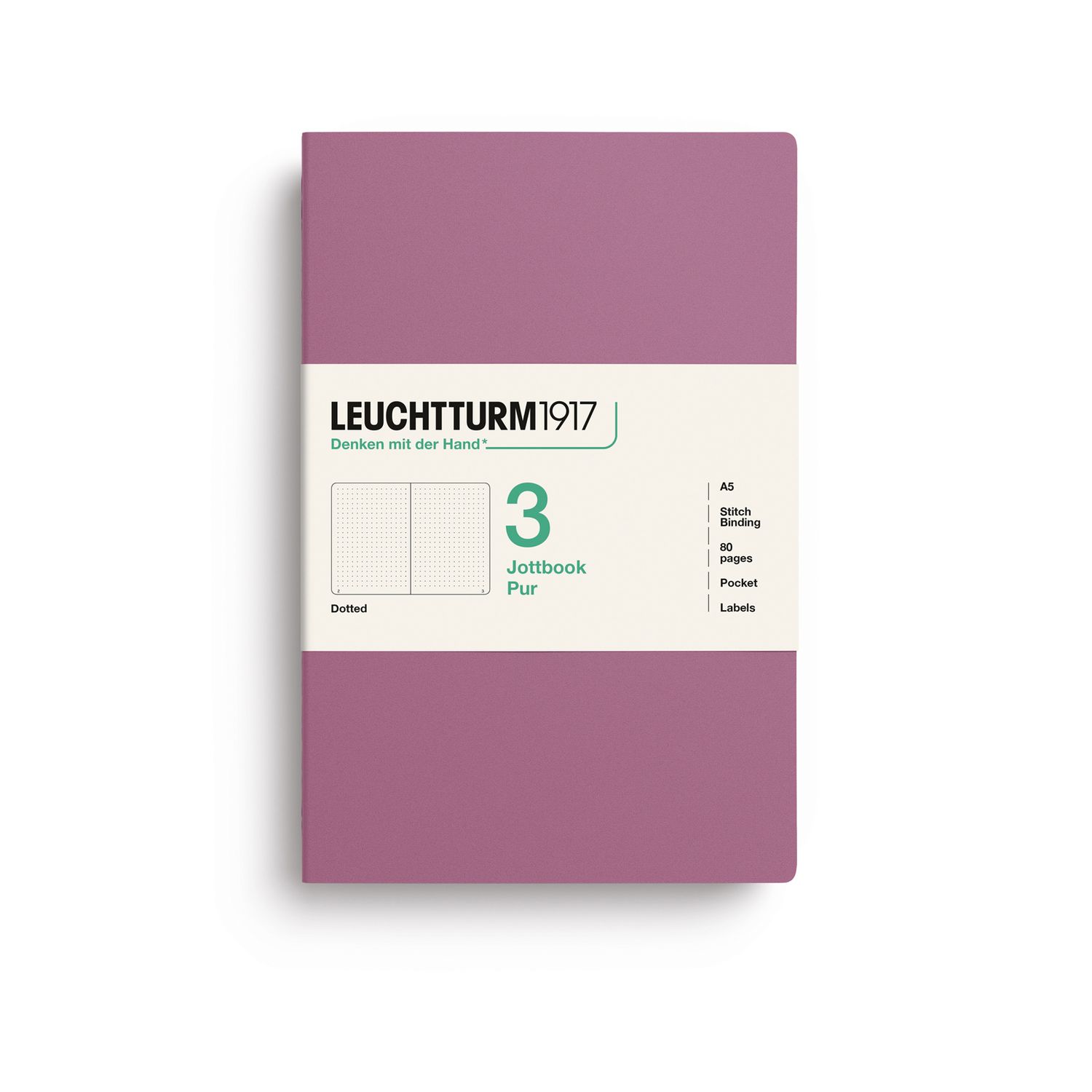 Cuaderno Leuchtturm1917 Jottbook Pur A5 Dusty Rose, puntos