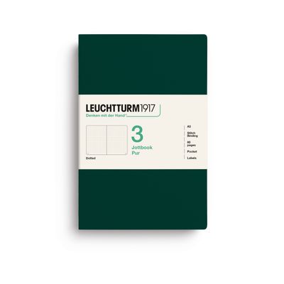 Cuaderno Leuchtturm1917 Jottbook Pur A5 Forest Green, puntos