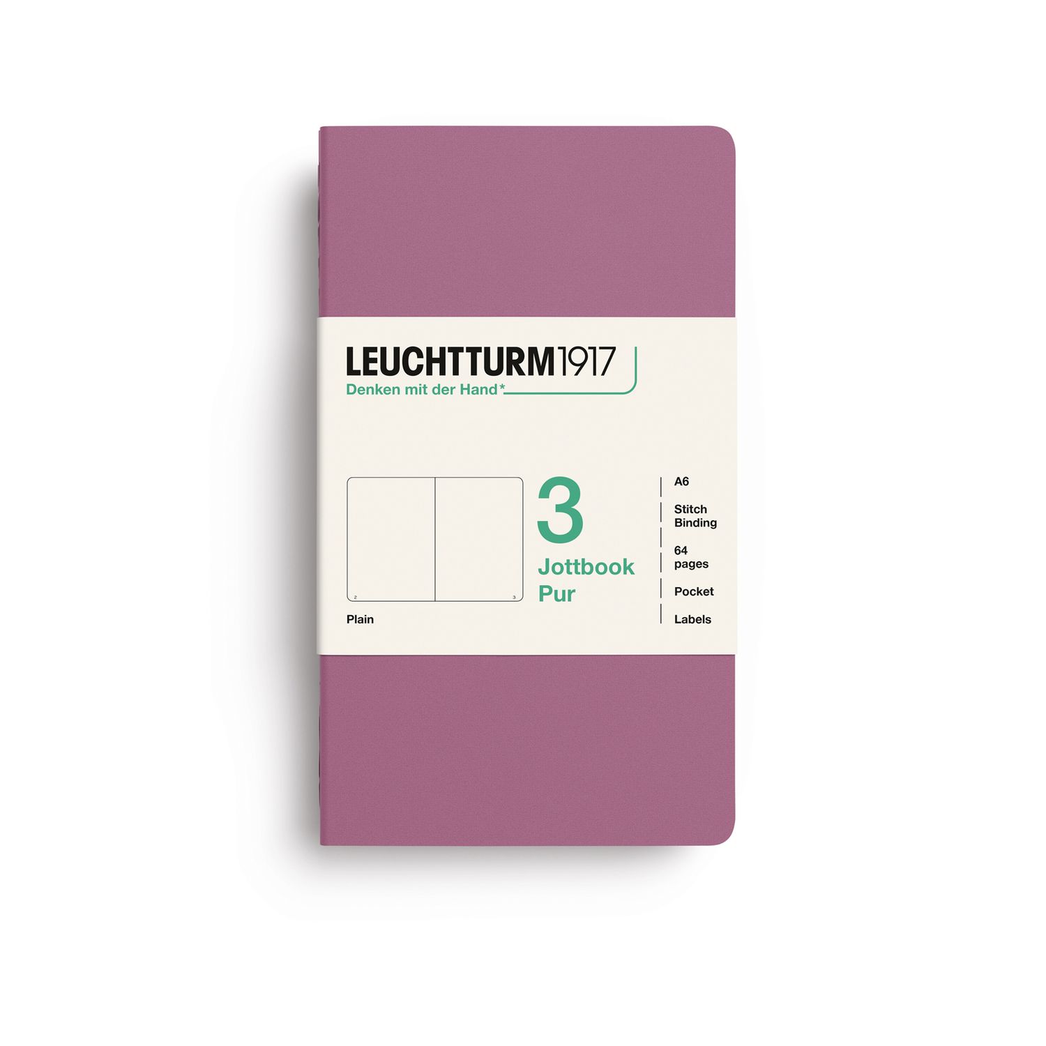 Cuaderno Leuchtturm1917 Jottbook Pur A6 Dusty Rose, plain