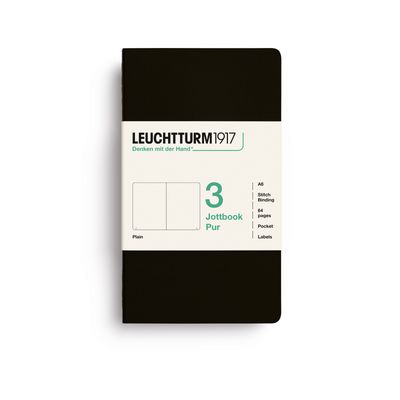 Cuaderno Leuchtturm1917 Jottbook Pur A6 Negro, plain