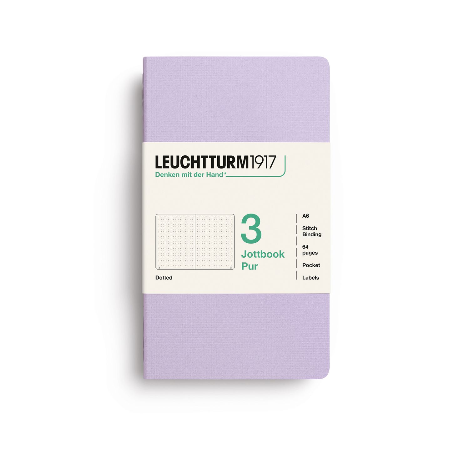 Cuaderno Leuchtturm1917 Jottbook Pur A6 Lilac, puntos