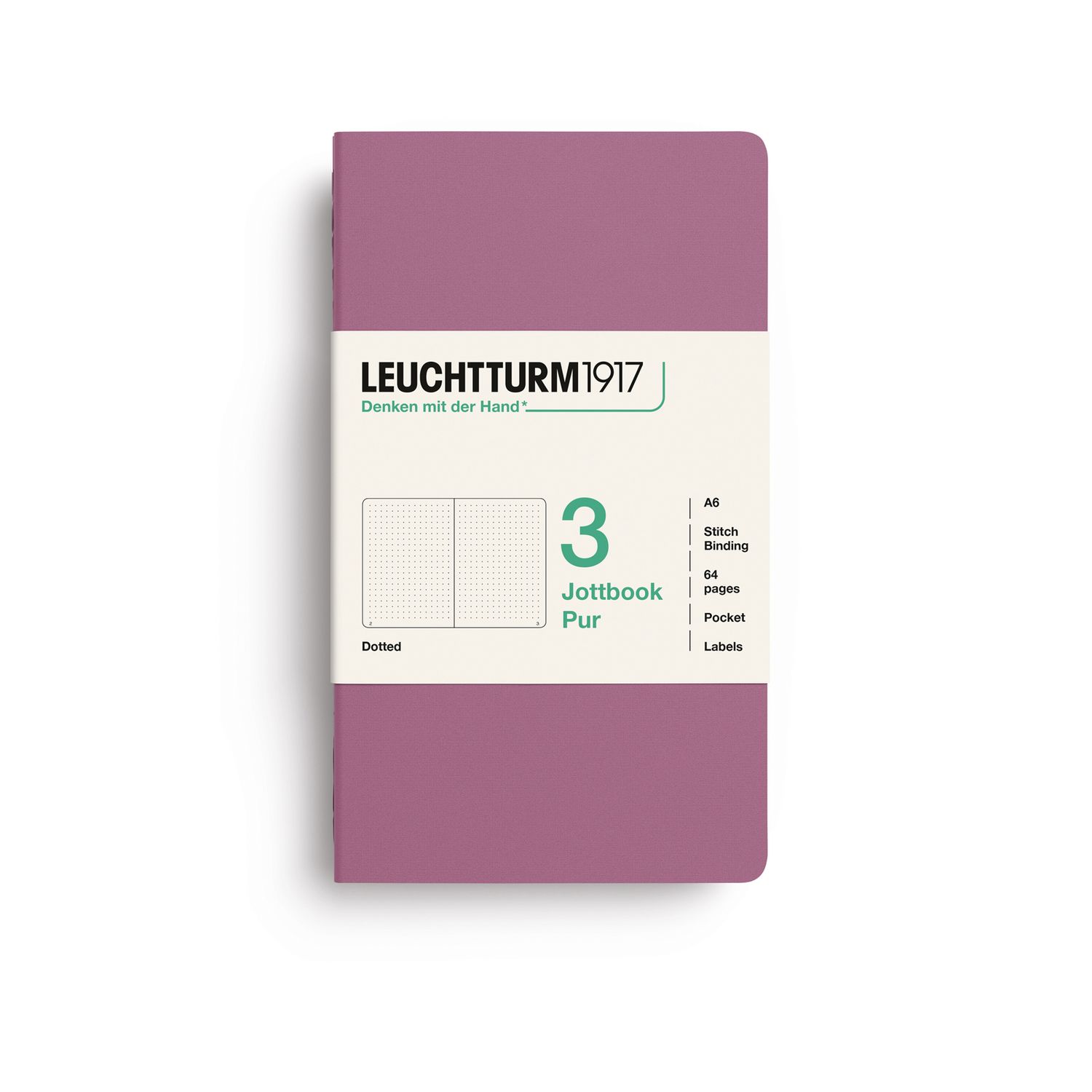 Cuaderno Leuchtturm1917 Jottbook Pur A6 Dusty Rose, puntos