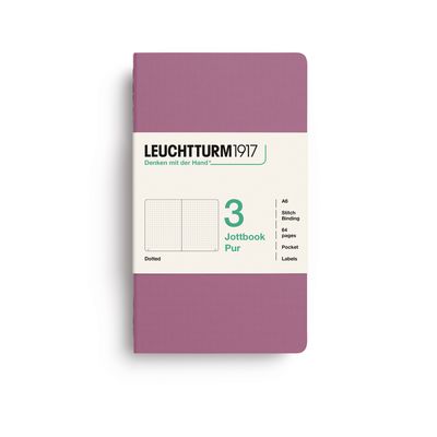 Cuaderno Leuchtturm1917 Jottbook Pur A6 Dusty Rose, puntos