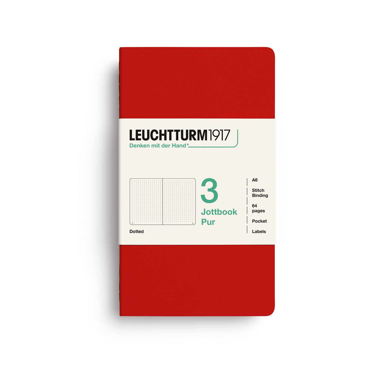 Cuaderno Leuchtturm1917 Jottbook Pur A6 Cherry, puntos