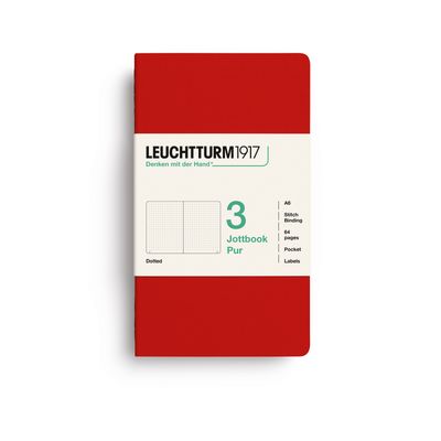 Cuaderno Leuchtturm1917 Jottbook Pur A6 Cherry, puntos