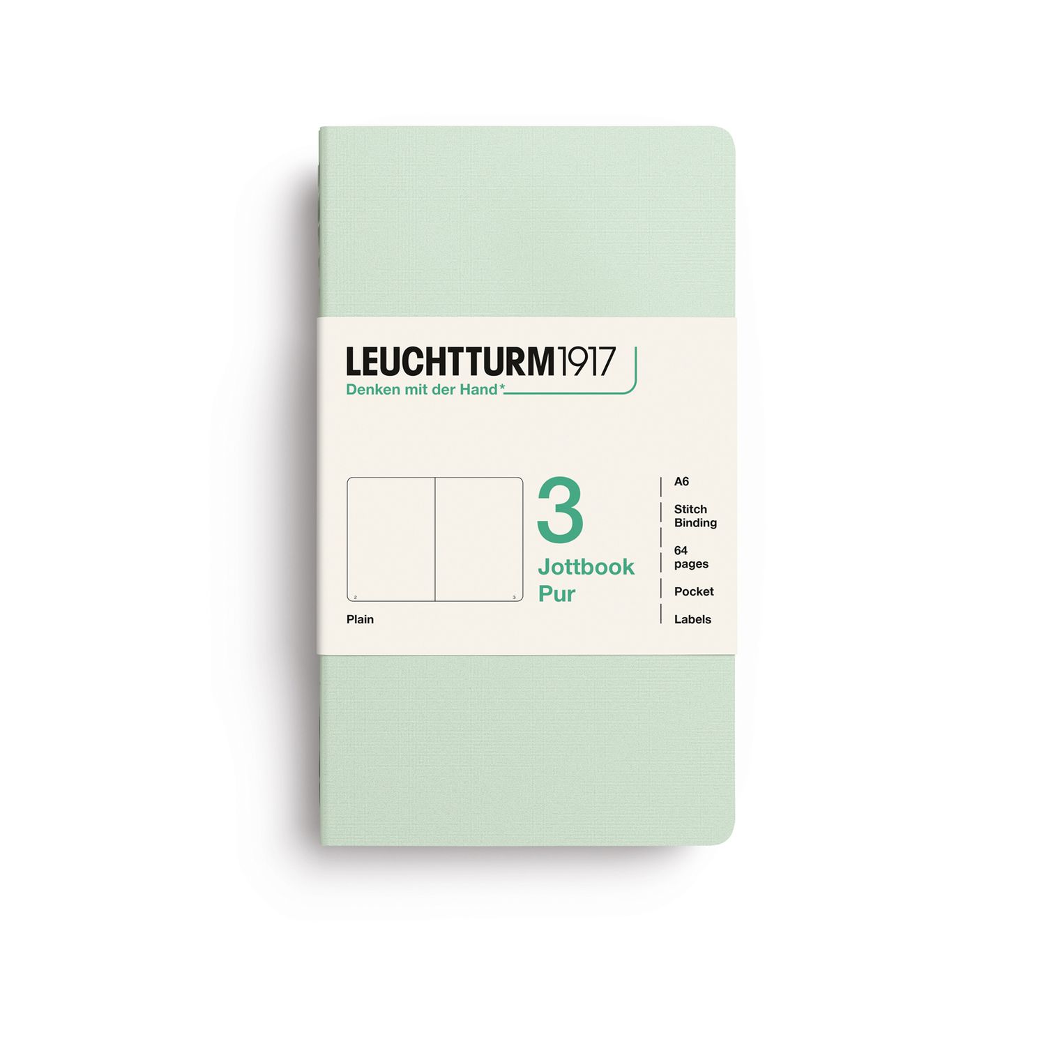 Cuaderno Leuchtturm1917 Jottbook Pur A6 Mint Green, plain
