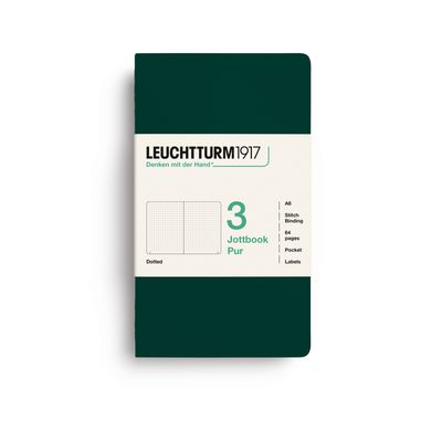 Cuaderno Leuchtturm1917 Jottbook Pur A6 Forest Green, puntos