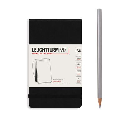 Cuaderno Leuchtturm1917 Reporter A6, color Negro, plain