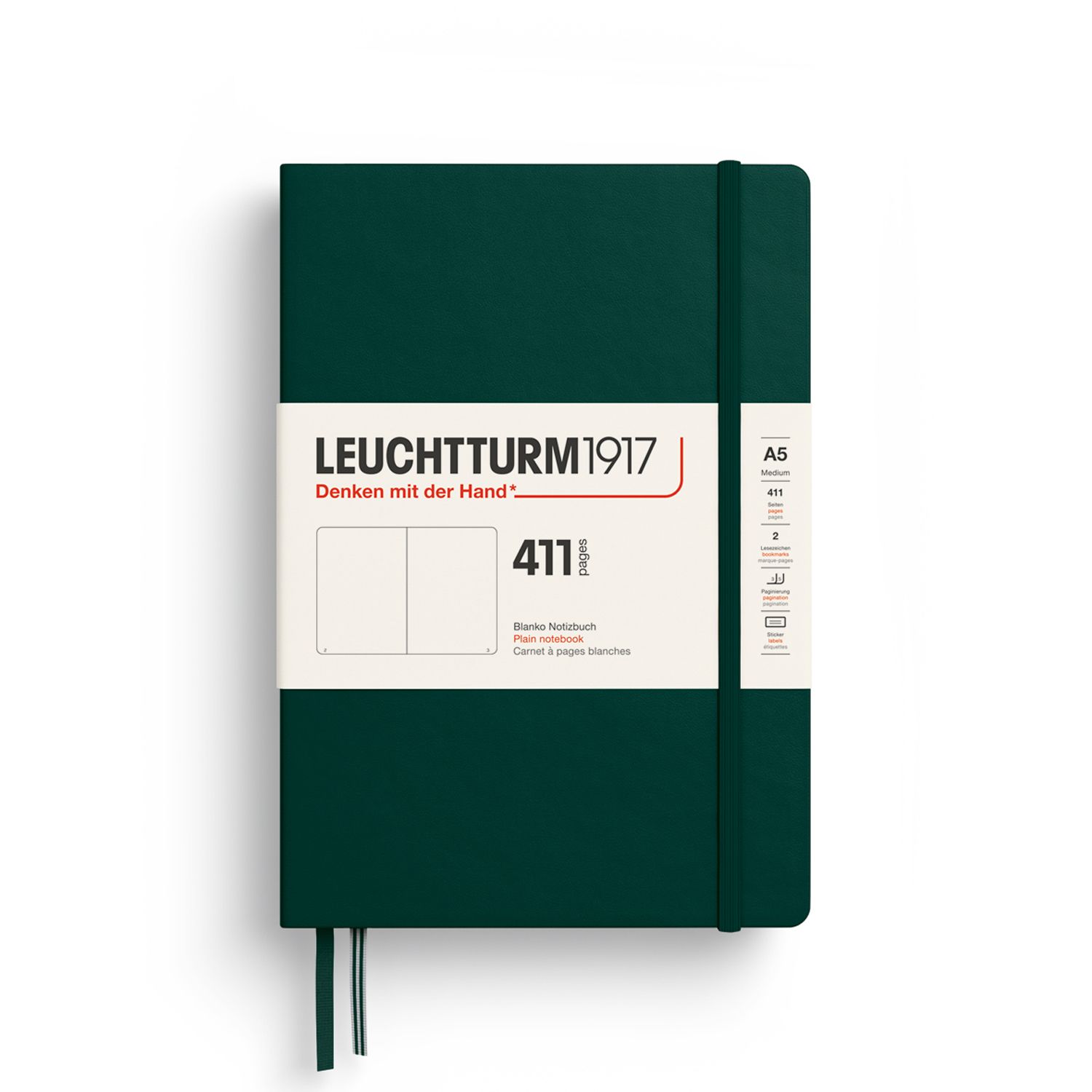Cuaderno Leuchtturm1917 Medium 411, Forest Green, plain