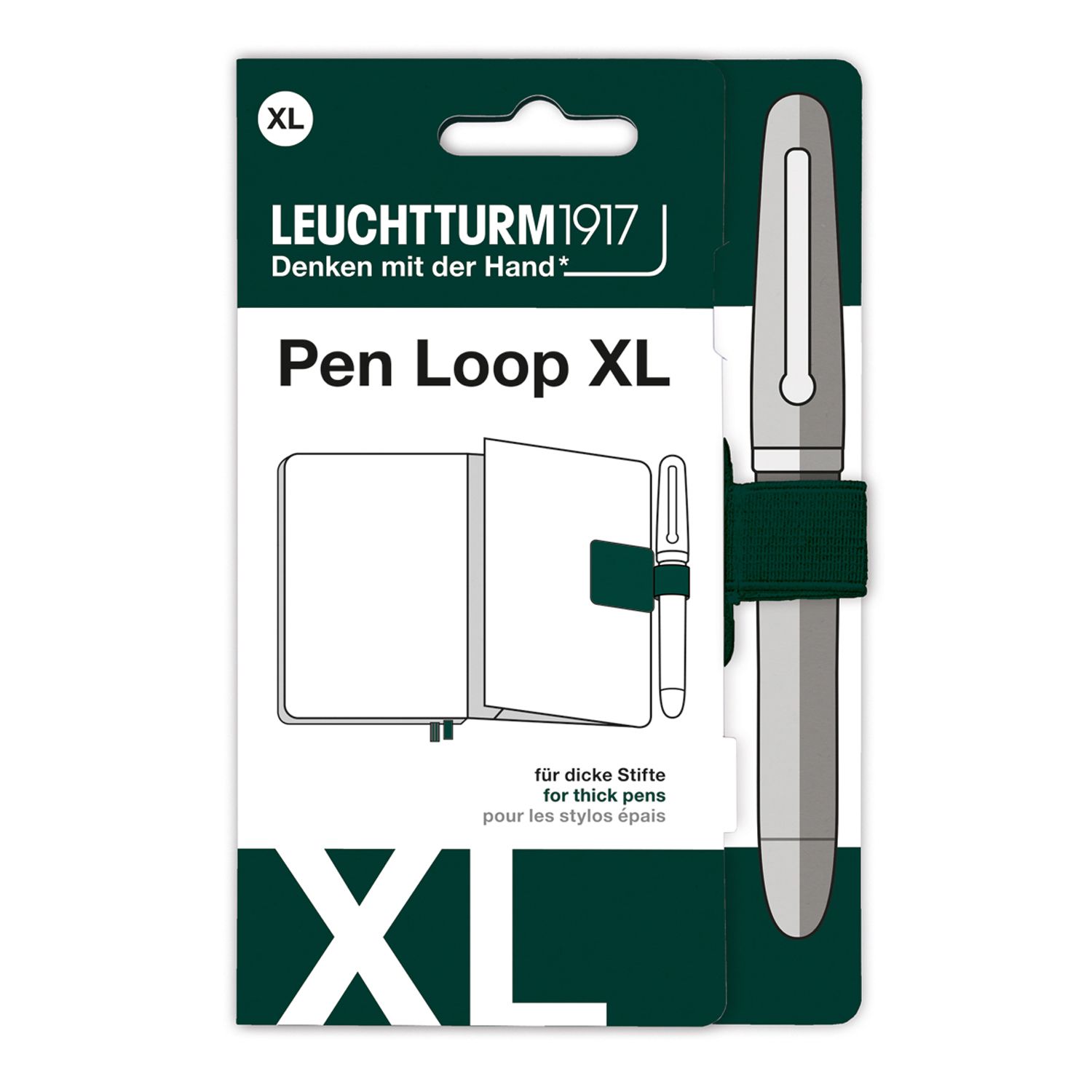 Portaboligrafo Leuchtturm1917 Pen Loop XL, Forest Green