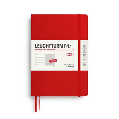 Agenda 2027 Leuchtturm1917 Weekly Planner and Notebook A5, Cherry
