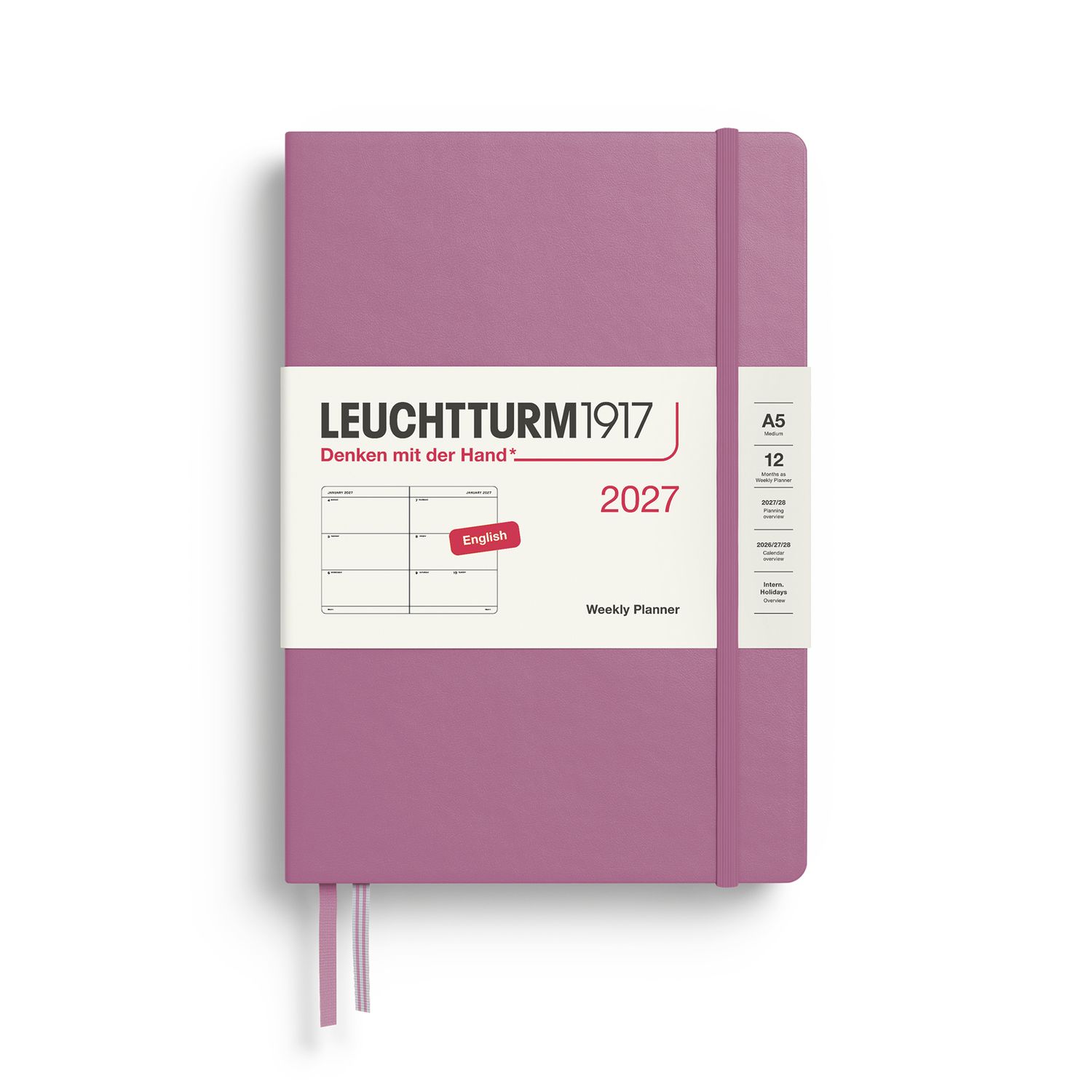 Agenda 2027 Leuchtturm1917 Weekly Planner A5, Dusty Rose
