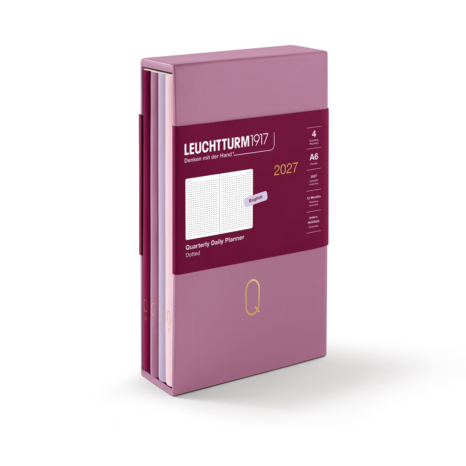 Agenda 2027 Leuchtturm1917 Quarterly Planner, Shades of Rose
