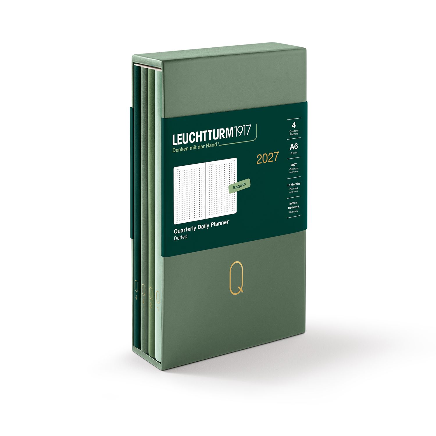 Agenda 2027 Leuchtturm1917 Quarterly Planner, Shades of Green
