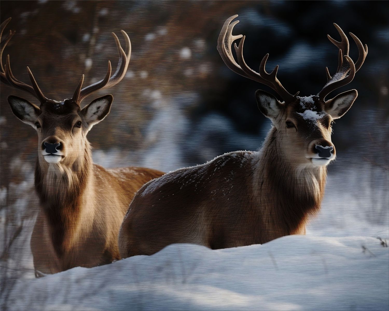 deer in the snow