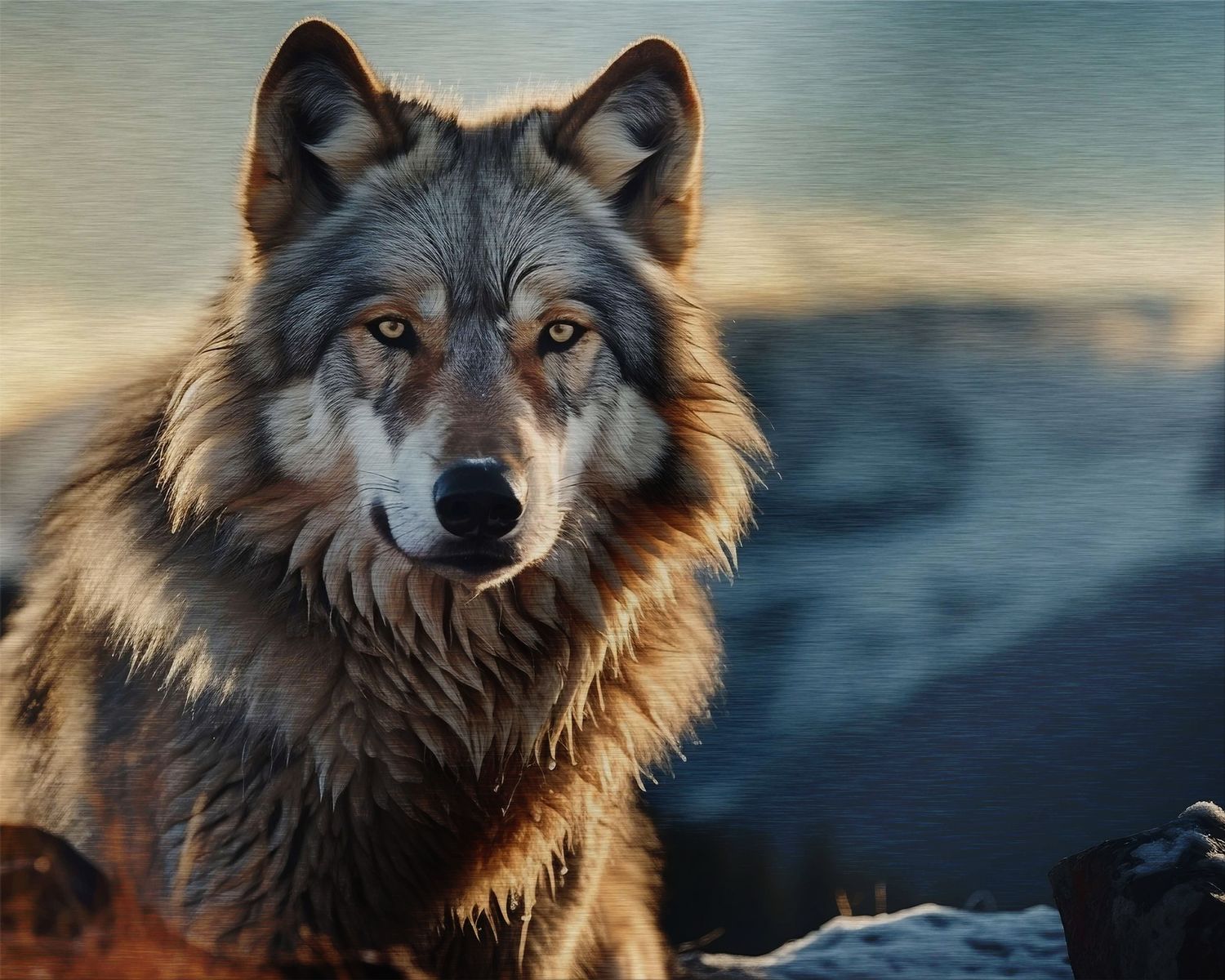 wolf in the snow